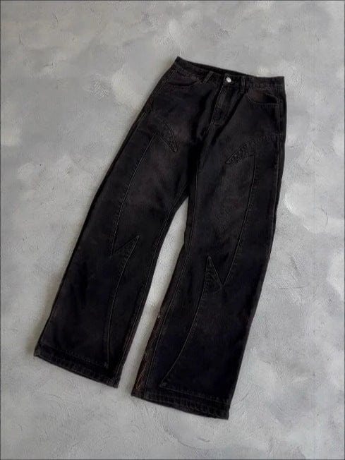 TALKLESSFASHION Batwave Streetwear embroidered Jeans