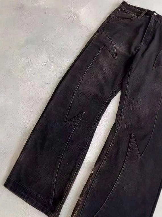 TALKLESSFASHION Batwave Streetwear embroidered Jeans