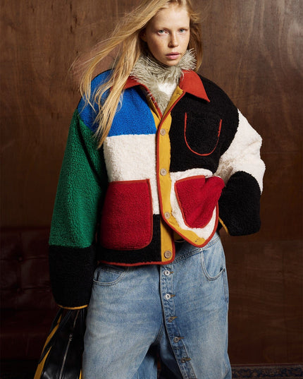 TALKLESSFASHION Bauhaus Geometric Lambswool Jacket