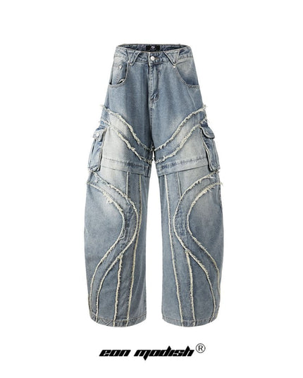 TALKLESSFASHION Bearded Design Denim jeans
