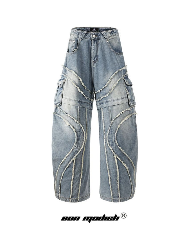 TALKLESSFASHION Bearded Design Denim jeans