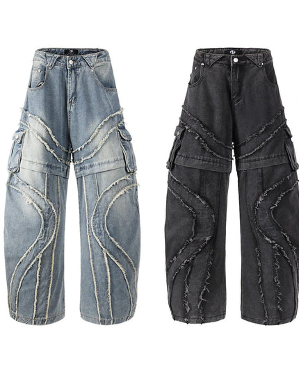 TALKLESSFASHION Bearded Design Denim jeans