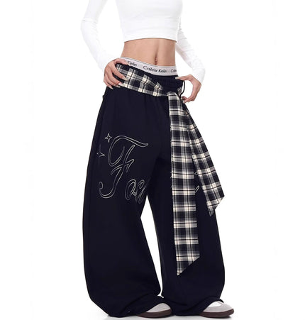 THETLSTUDIO [Belt] hip-hop American lazy style letter pleated slimming slacks women's autumn and winter jazz scimitar pants