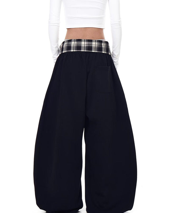 TALKLESSFASHION [Belt] hip-hop American lazy style letter pleated slimming slacks women's autumn and winter jazz scimitar pants