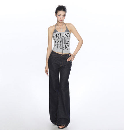 THETLSTUDIO BIGGOLD American hot girl halterneck lace-up vest camisole female summer hot girl pure desire fake two-piece bandeau top
