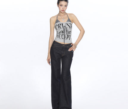 TALKLESSFASHION BIGGOLD American hot girl halterneck lace-up vest camisole female summer hot girl pure desire fake two-piece bandeau top