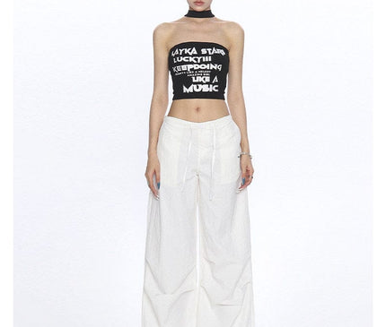 TALKLESSFASHION BIGGOLD American hot girl letter halterneck bandeau vest women's summer design sense personality slimming slimming top