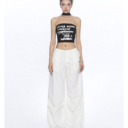 TALKLESSFASHION BIGGOLD American hot girl letter halterneck bandeau vest women's summer design sense personality slimming slimming top