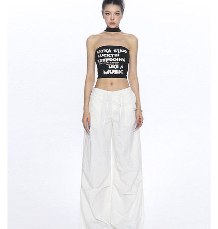 TALKLESSFASHION BIGGOLD American hot girl letter halterneck bandeau vest women's summer design sense personality slimming slimming top