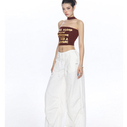TALKLESSFASHION BIGGOLD American hot girl letter halterneck bandeau vest women's summer design sense personality slimming slimming top