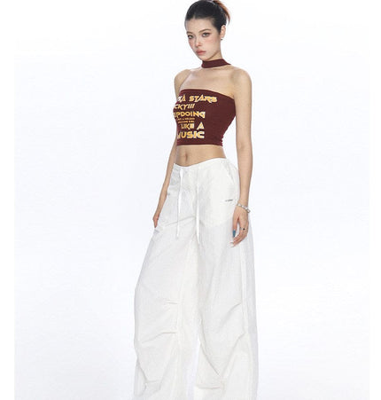 TALKLESSFASHION BIGGOLD American hot girl letter halterneck bandeau vest women's summer design sense personality slimming slimming top