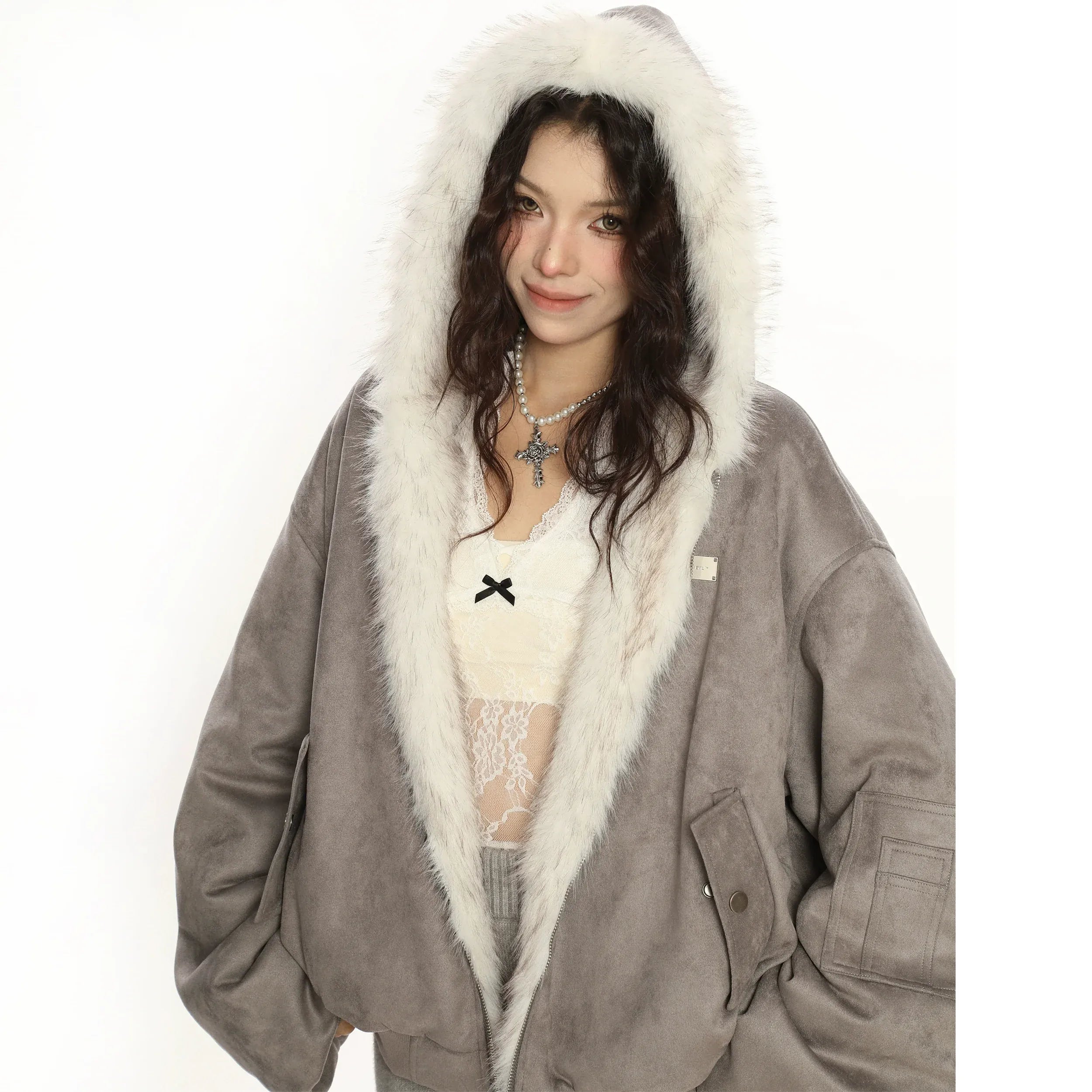 Reversible Suede & Eco-Fur Flight Jacket – THETLSTUDIO
