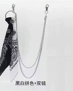 Black and white color matching + double chain