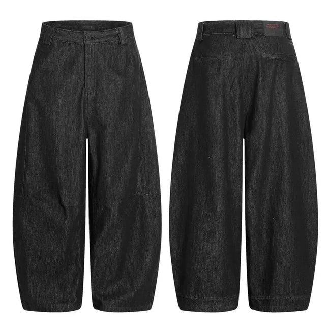 TALKLESSFASHION Black / Asian Size L TALKLESS Curved Washed Splicing Casual Jeans ----3400