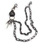 Black cowhide eagle claw trousers chain gun black