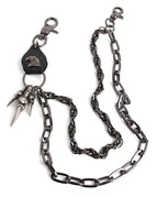Black cowhide eagle claw trousers chain gun black