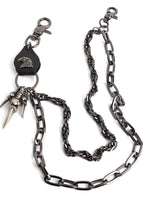 Black cowhide eagle claw trousers chain gun black