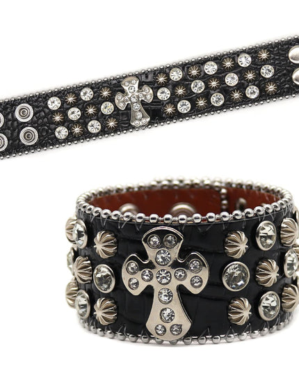 TALKLESSFASHION Black cross hip-hop punk hand band