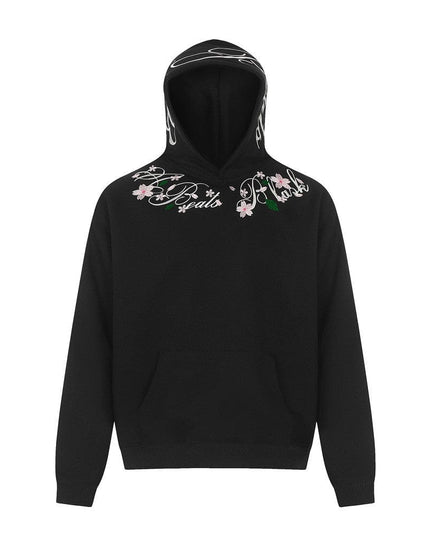 TALKLESSFASHION Black / L Embroidery Letter Printed hoodie—5001