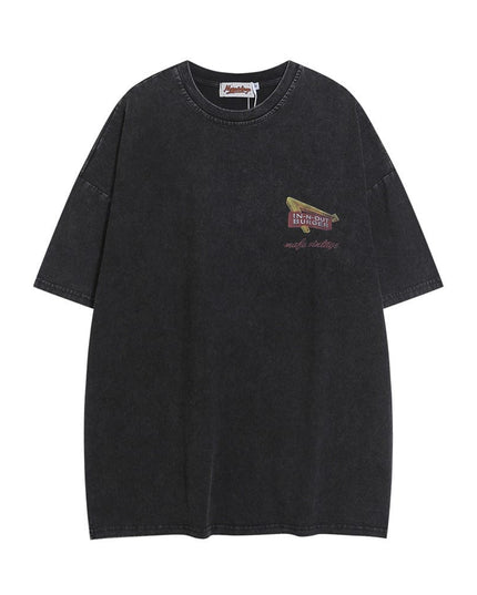 TALKLESSFASHION Black / L Landscape graphic T-Short —6733