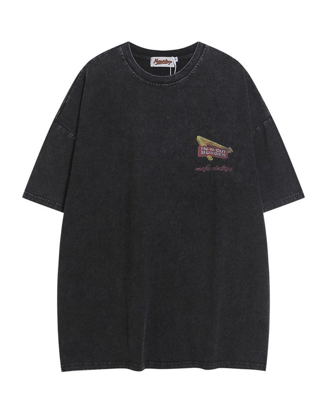 TALKLESSFASHION Black / L Landscape graphic T-Short —6733