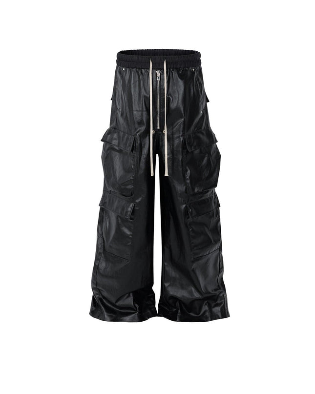 TALKLESSFASHION Black / L MatteCoat Casual leather Pants—-5388