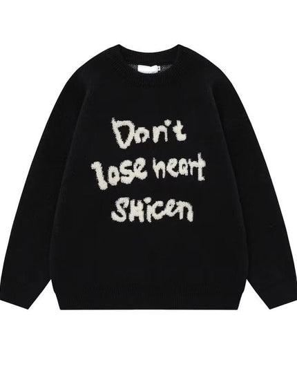 TALKLESSFASHION Black / L Retro Jacquard Sweater—7590