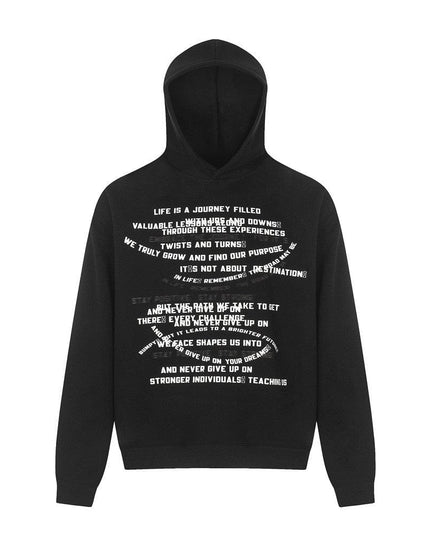 TALKLESSFASHION Black / L Street Letter Printed Hoodie—7999
