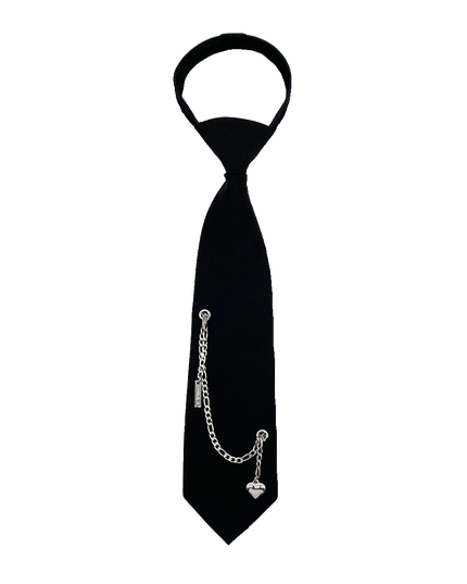 TALKLESSFASHION Black love chain tie Le Chao ornament chain tie