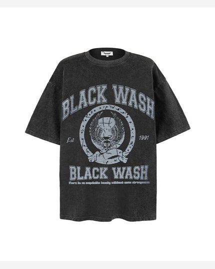 TALKLESSFASHION Black / M Black Wash Printed T-Shirt