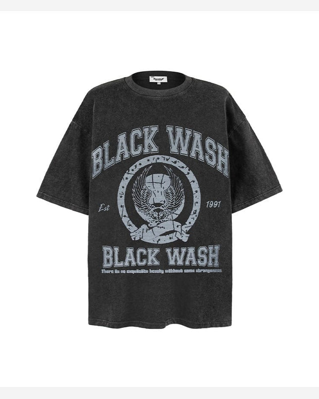 TALKLESSFASHION Black / M Black Wash Printed T-Shirt