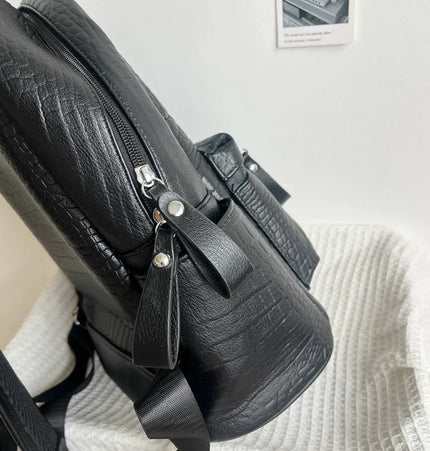 THETLSTUDIO black MoonCat original black gothic crocodile pattern backpack school bag men's and women's premium texture niche y2k backpack