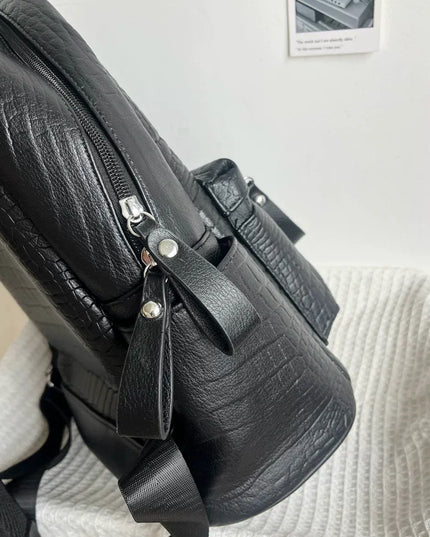TALKLESSFASHION black MoonCat original black gothic crocodile pattern backpack school bag men's and women's premium texture niche y2k backpack