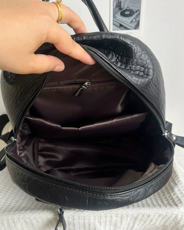 TALKLESSFASHION black MoonCat original black gothic crocodile pattern backpack school bag men's and women's premium texture niche y2k backpack