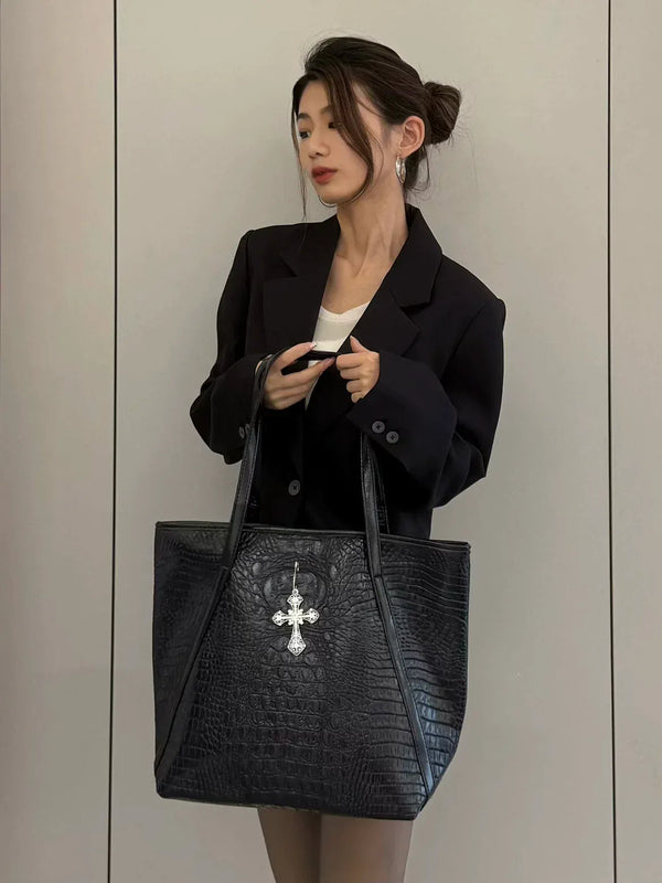 Croc-Embossed Executive Armor Tote