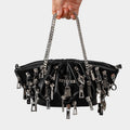 TALKLESSFASHION black Punk Style Pleated Dumplings Armpit Bag 2025 New Multi Zipper Pull Decoration Women's Shoulder Bag Hot Girl Tote Bag