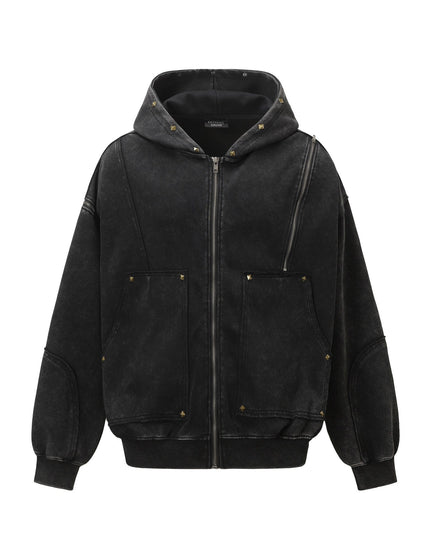 TALKLESSFASHION black / S Mid-Night Groover hoodie —-7096