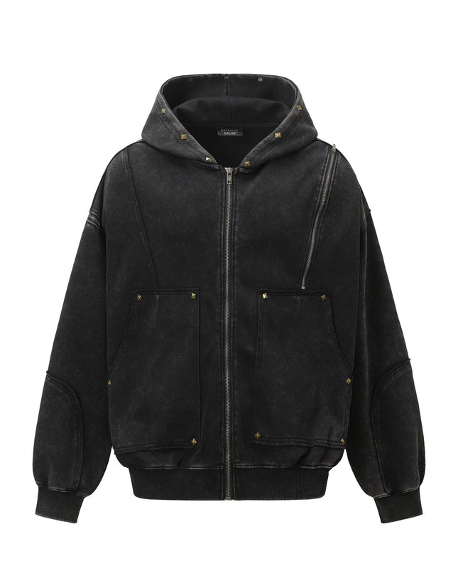 TALKLESSFASHION black / S Mid-Night Groover hoodie —-7096
