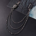 TALKLESSFASHION Black Ten Waist Chain Punk trouser chainsMen's metallic jeans accessoriesAmerican waist chains, hip-hop trendy embellishments, statement pants, eagle claw charms