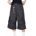 TALKLESSFASHION BLACKLISTS American cleanfit pleated wide-leg cropped trousers men's and women's high-quality handsome cargo shorts