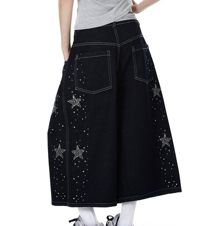 THETLSTUDIO BLACKLISTS American heavy industry star hot diamond primary color denim cropped pants men's and women's design wide-leg shorts summer