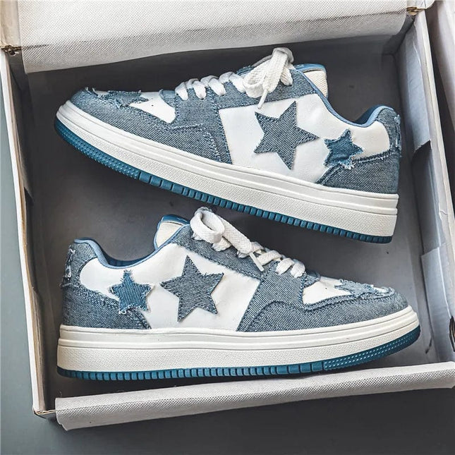 TALKLESSFASHION Blue / 40 5 Star Thick-soled sneaker -------6953