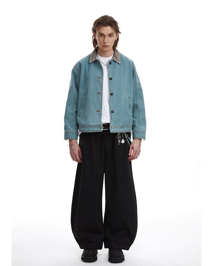 TALKLESSFASHION Blue / S American retro simple loose Unisex jacket—-7085