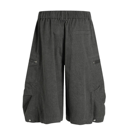 TALKLESSFASHION C896 American Vintage Summer High-End Multi-Pocket Outdoor Design Men's Loose Cropped Casual Cargo Shorts