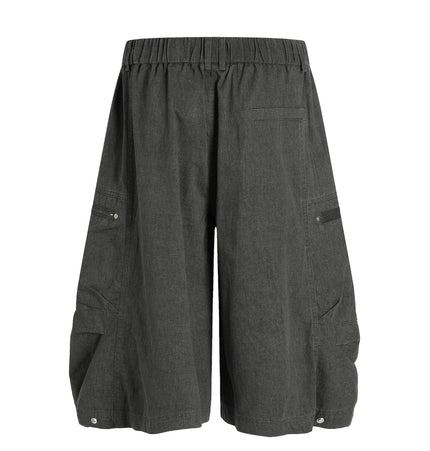 THETLSTUDIO C896 American Vintage Summer High-End Multi-Pocket Outdoor Design Men's Loose Cropped Casual Cargo Shorts
