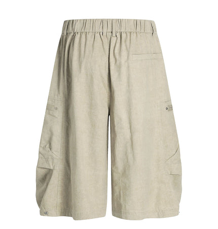 THETLSTUDIO C896 American Vintage Summer High-End Multi-Pocket Outdoor Design Men's Loose Cropped Casual Cargo Shorts