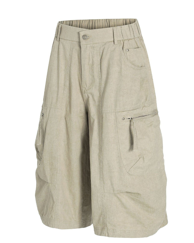 TALKLESSFASHION C896 American Vintage Summer High-End Multi-Pocket Outdoor Design Men's Loose Cropped Casual Cargo Shorts