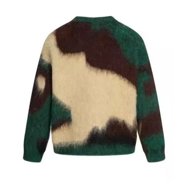TALKLESSFASHION Camo Fringe Fleece Tactical Sweater