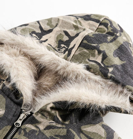 THETLSTUDIO Camo Fur Collar Padded Jacket