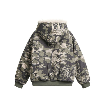 THETLSTUDIO Camo Fur Collar Padded Jacket